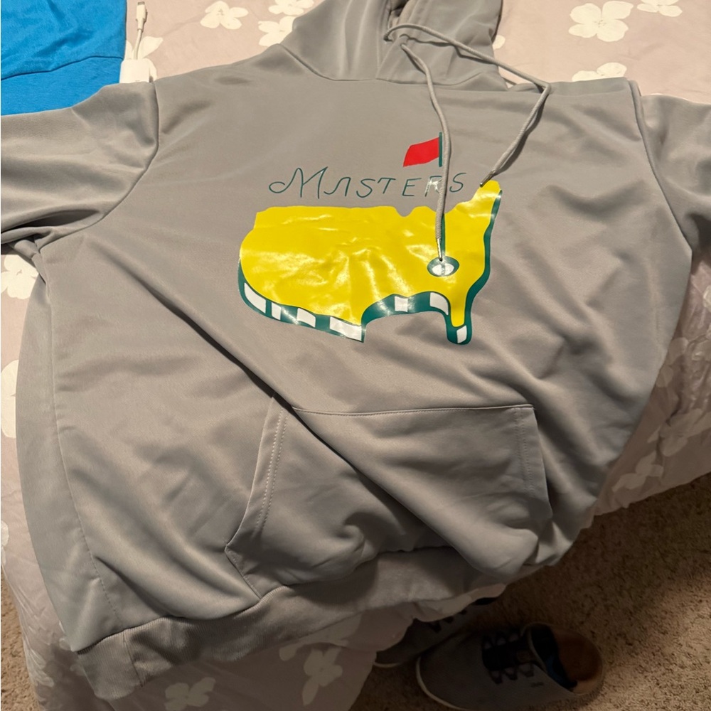 2025 Gray Masters Hoodie with Yellow Graphic